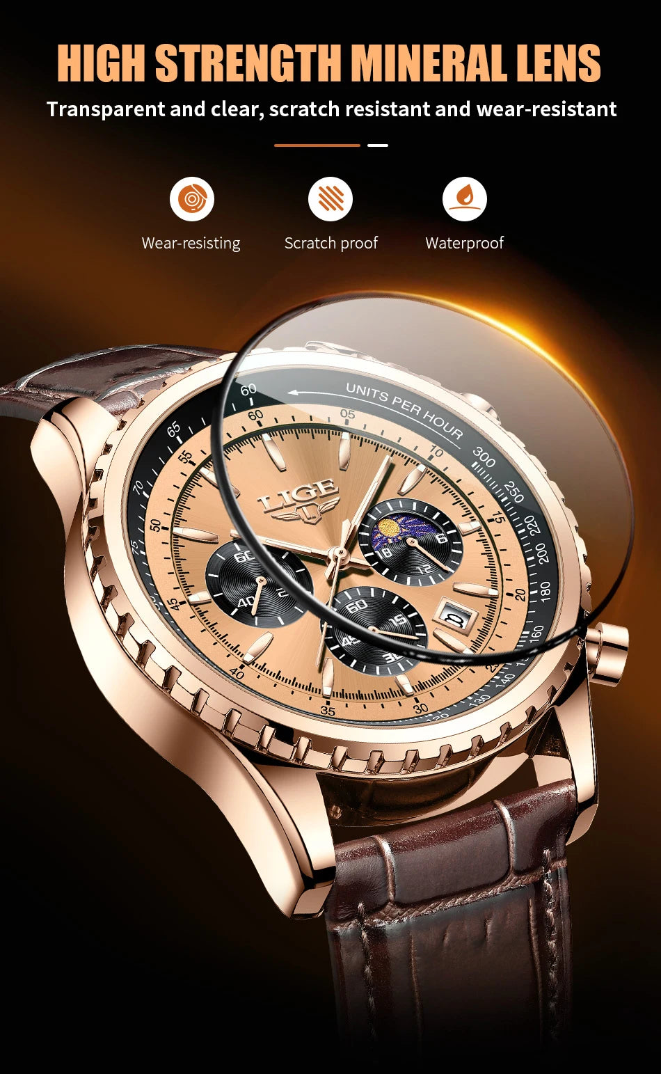 LIGE New Mens Watches Top Brand Luxury Men Wrist Watch Leather Quartz Watch Sports Waterproof Male Clock Relogio Masculino+Box