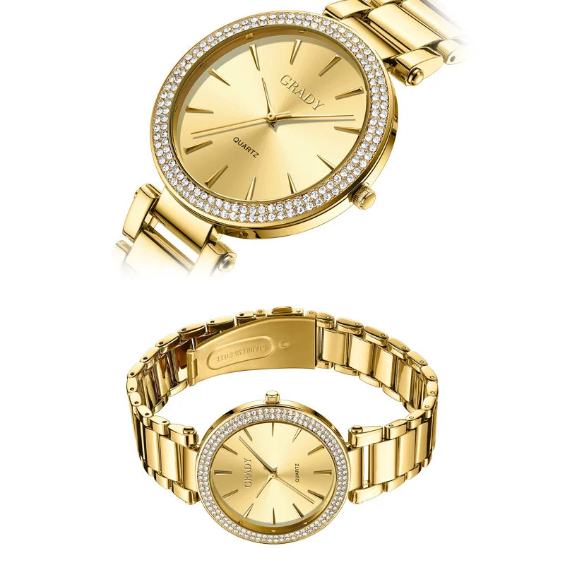 Luxury woman watch gold watch women luxe femme Gift for wife diamond watch quartz watches wristwatches for ladies