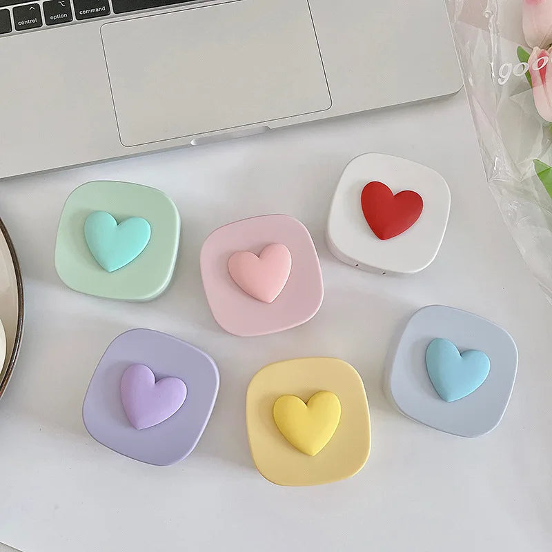 Women Color Contact Lens Case Red Heart Contact Lenses Box for Eyes Care Kit Glasses Case Holder Container