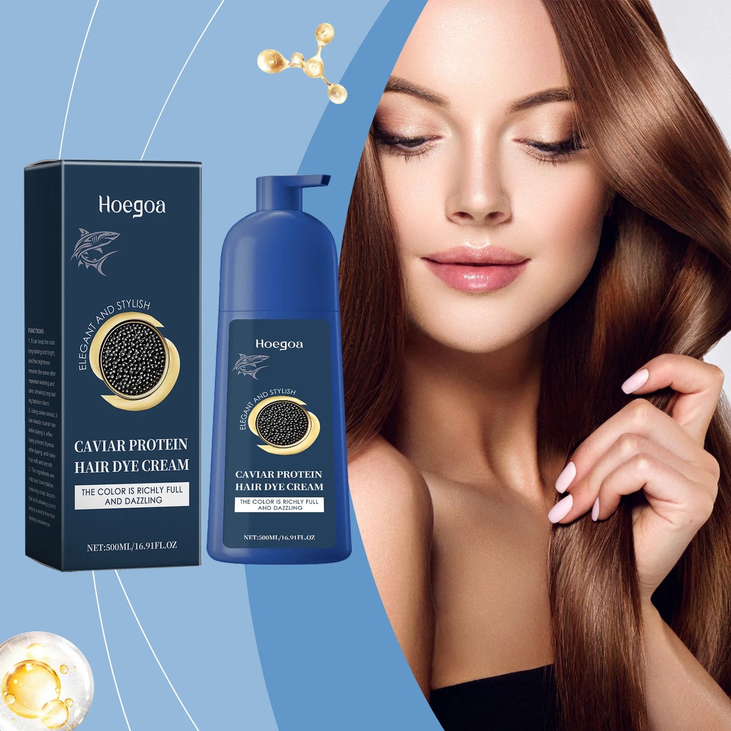 Caviar Hair Dye Cream Change Hair Color Long Lasting Black Brown Repair Gray Hair Safety Nourishing Permanent Hair Coloring Wax