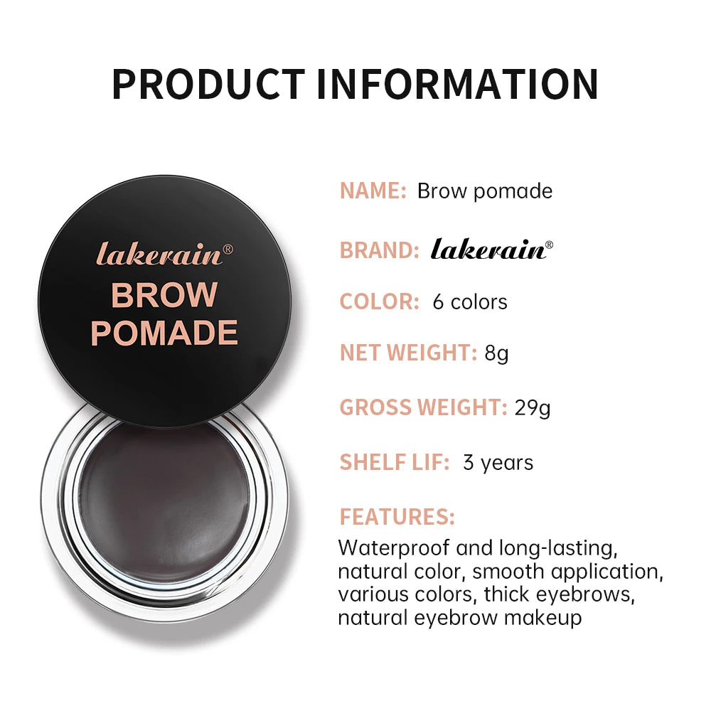 6 Colors Long-lasting Eyebrow Enhancers Makeup Waterproof 3D Natural Eye Brow Pomade Eyebrow Gel With Brush Professional Makeup