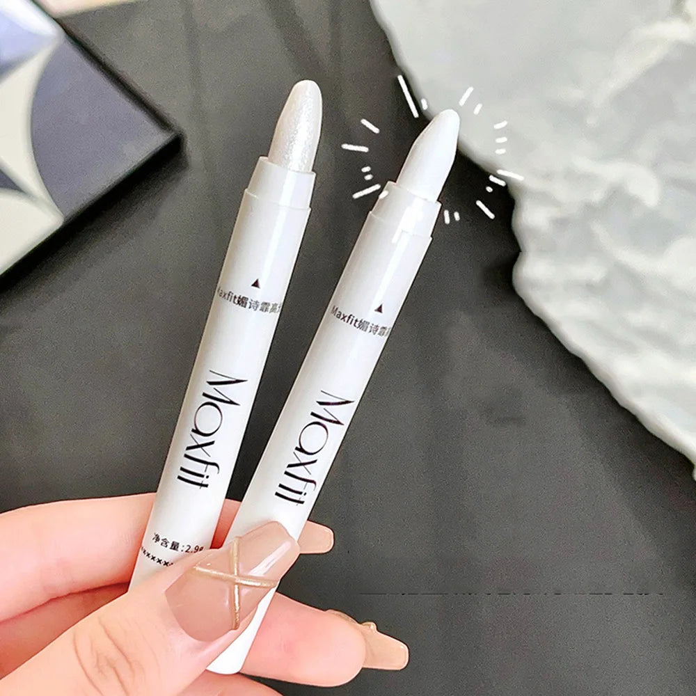 1pc Shimmering Highlight Stick, Glitter White Eyeshadow Pencil for Bright Eyes, Dazzling Effect Makeup Highlighter Pencil, Bronzer type