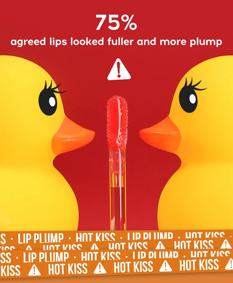 Mirror Like Lip Gloss Plumping Oil Transparent Hydrating Glaze Cute Duck Design Pouty Lips Liquid Stick Shiny Finish