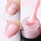 BORN PRETTY 15ml Milky Pink Rubber Base Gel Nail Polish Glitter Semi-Permanent Varnish Soak Off Self Leveling UV LED Polish