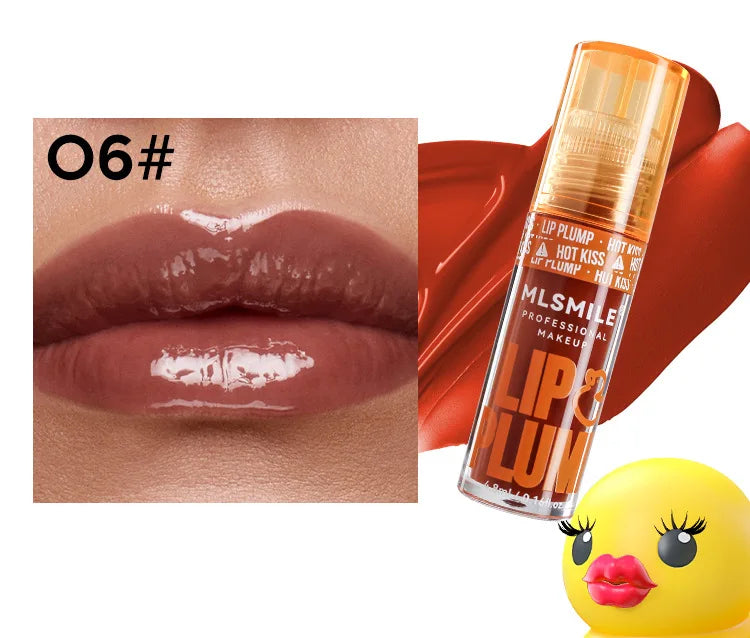 Mirror Like Lip Gloss Plumping Oil Transparent Hydrating Glaze Cute Duck Design Pouty Lips Liquid Stick Shiny Finish