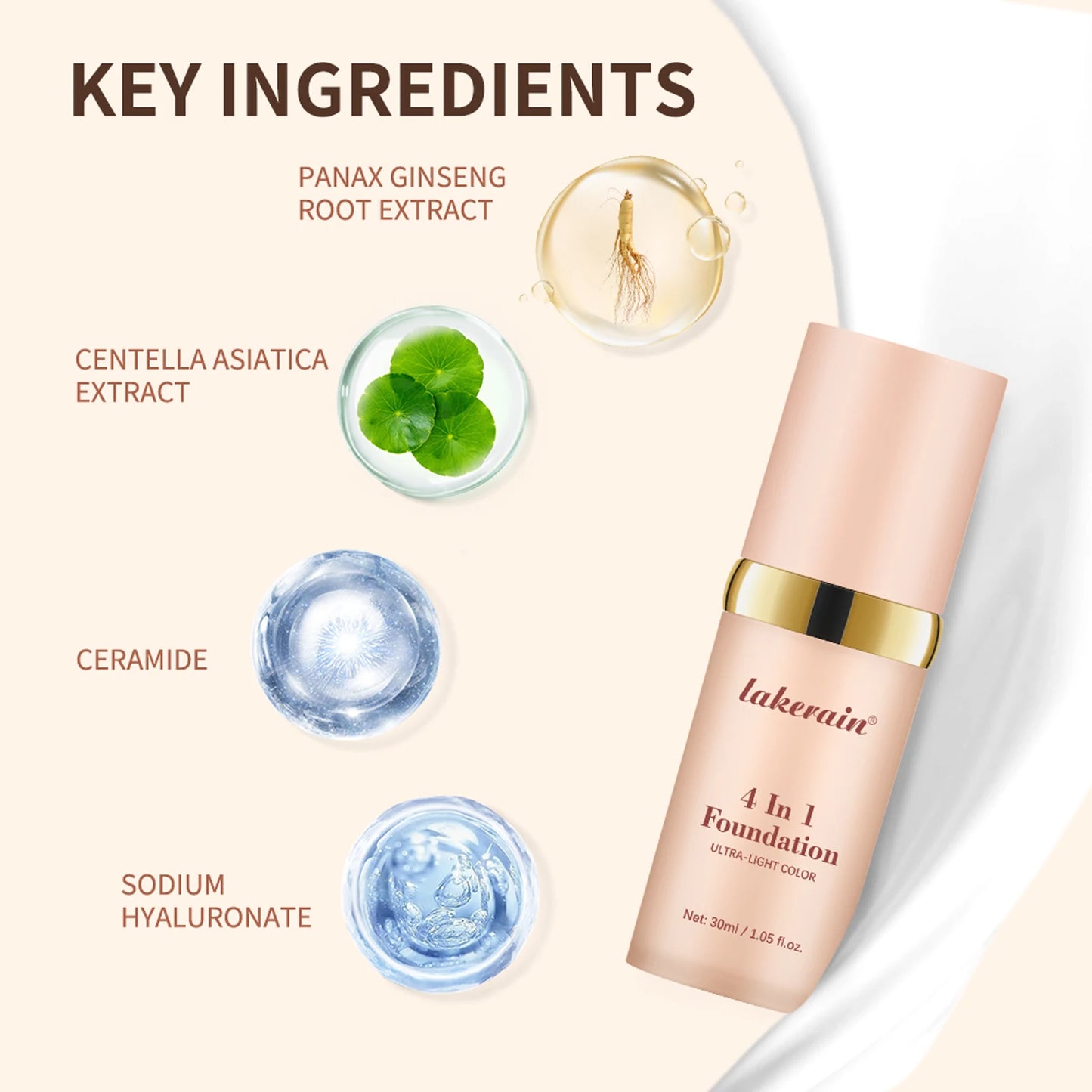 4 In 1 Color Changing Foundation Moisturizer Longwearing Waterproof Concealer Even Skin Toning Sunscreen Spf 30 Whitening Makeup