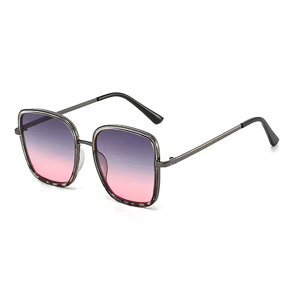 Luxury Square Large Frame Sunglasses for Women And Men Stylish Metal Decorated Light Daily Fashion Glasses
