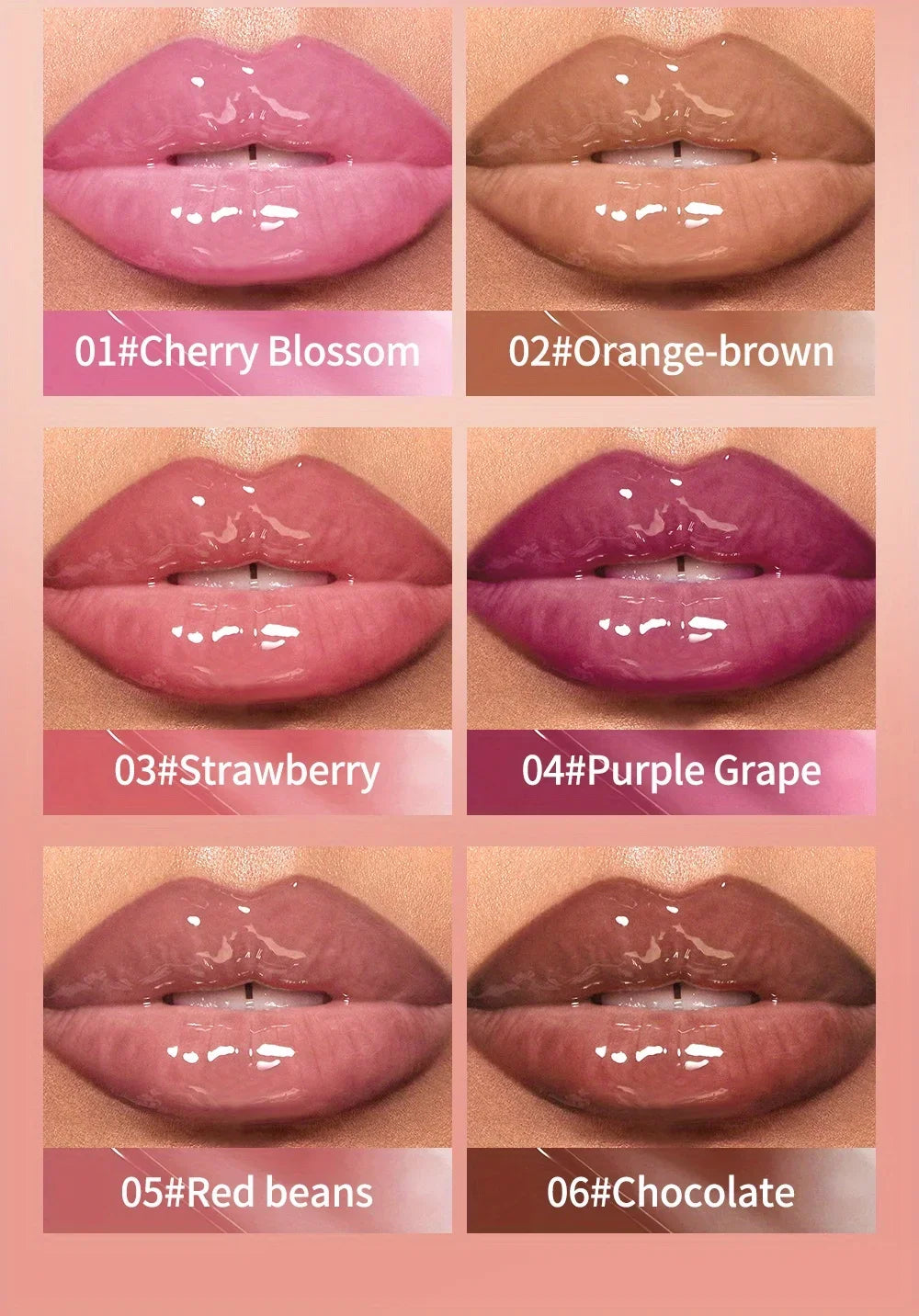 Colored lip gloss, liquid hydrating and moisturizing, light and shiny lip balm, water gloss lip glaze moisturizing lip milk.