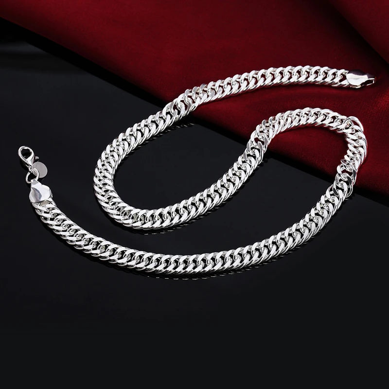 Aravant 925 Silver 10MM Necklaces Chain For Men Women Fashion Jewelry