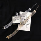 Sexy Wide Metal Collar Choker Necklaces for Women Lace Shiny Sequin Neck Necklace Chain Collars Necklace Elegant Party Jewelry