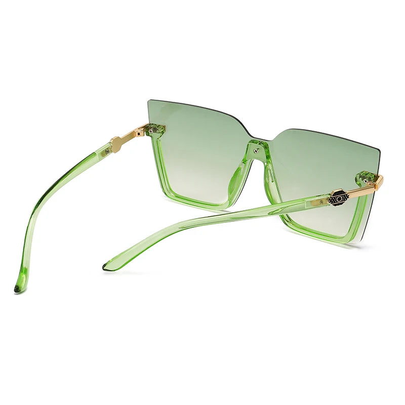 Women  Sun Glasses Streetwear Large Frame Eyewear GogglesHollow Out Square One-piece Sunglasses Women MenGlasses