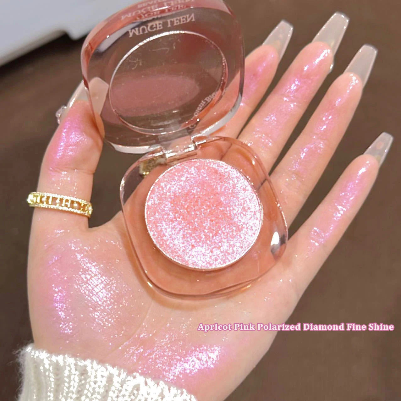Makeup Highlighter Pink Polarized Shiny Glitter Brighten Cheekbones Eyes High Gloss Palette Highly Pigmented Shimmer Fine Shine