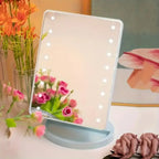 16LED Touch Screen Makeup Mirror, Rotatable Vanity Mirror, 3-Speed Brightness, Portable Cosmetic Mirror for Dorm Bedroom