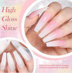 BORN PRETTY 15ml Milky Pink Rubber Base Gel Nail Polish Glitter Semi-Permanent Varnish Soak Off Self Leveling UV LED Polish