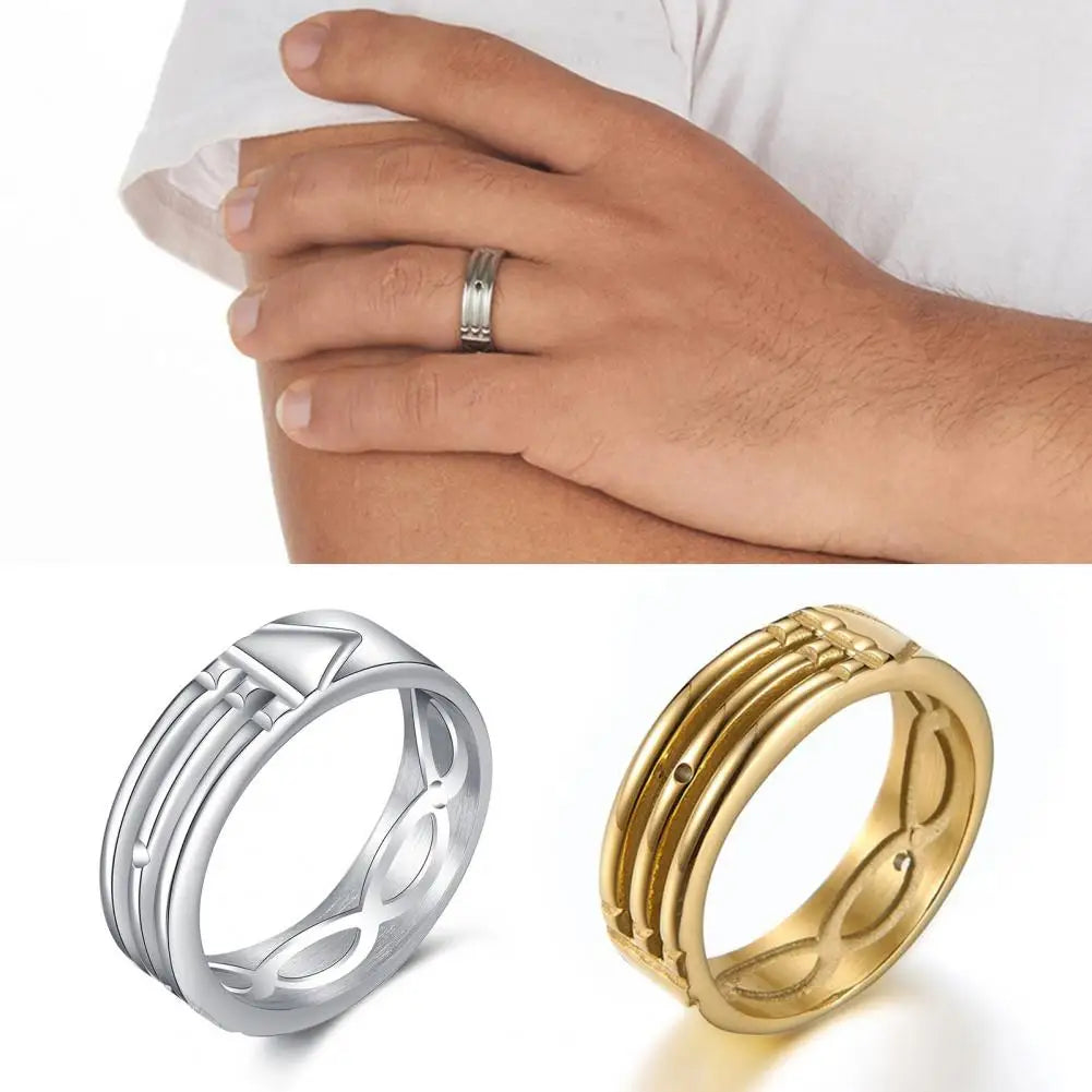 Men Fashion Ring Alloy Male Finger Ring Gift Dress Up  Luxury Wedding Ring Male Party Charm Jewelry