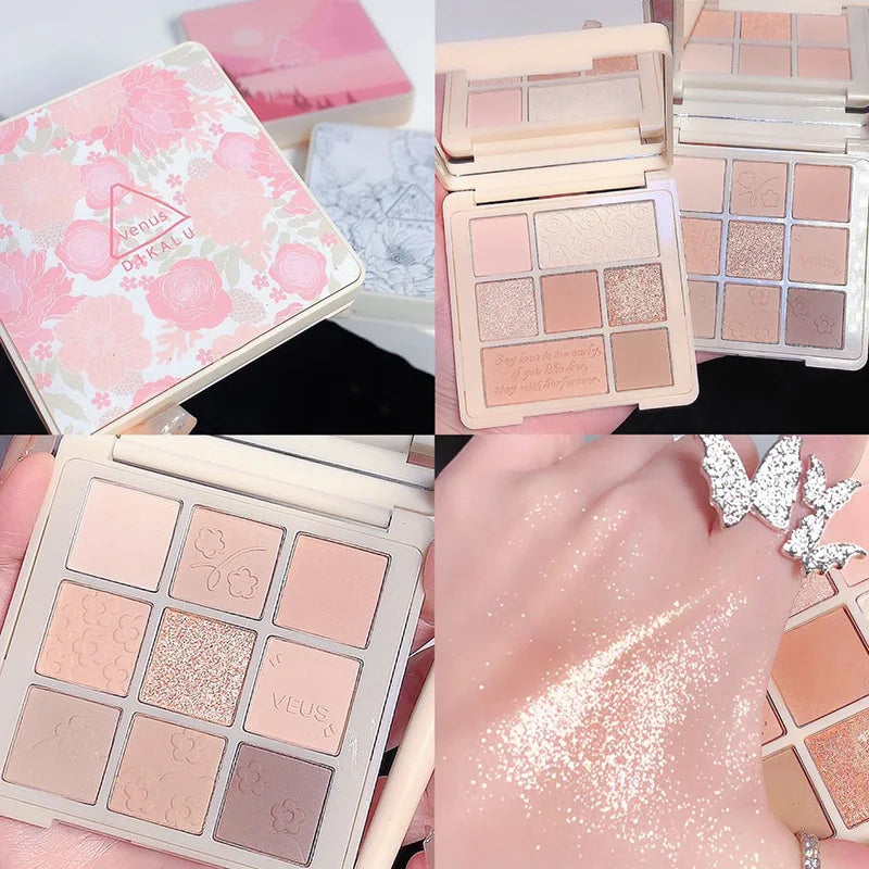 Cement Grey Black Eye Shadow Palette Makeup Eyes Glitter Contour Pigments Palette Pearly Shimmer Fashion Korean Shadow Makeup