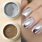 6pc Gold Metallic Mirror Glitter Nail Art Dust Rose Gold Silver Powder UV Gel Polish Chrome Rubbing Pigment Flake Manicure Decor