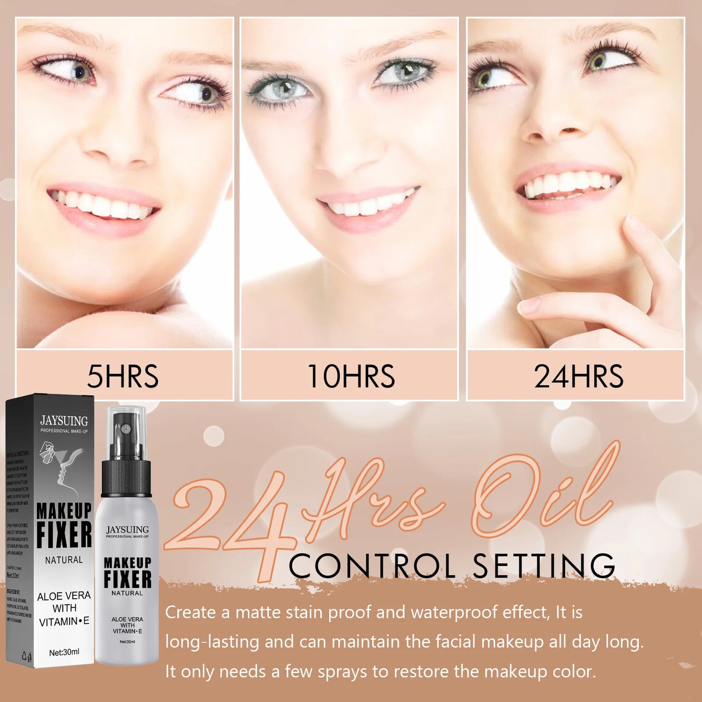 30ml Makeup Setting Spray For Face Transfer-proof Long-lasting Oil-free  No Separation Refreshing Quick Fixer Makeup Spray