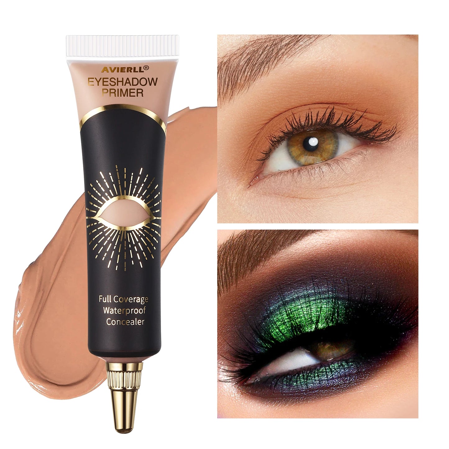 Long-Lasting Matte Eyeshadow Primer: Waterproof, Full-Coverage Eye Makeup Base in Medium Cream Form