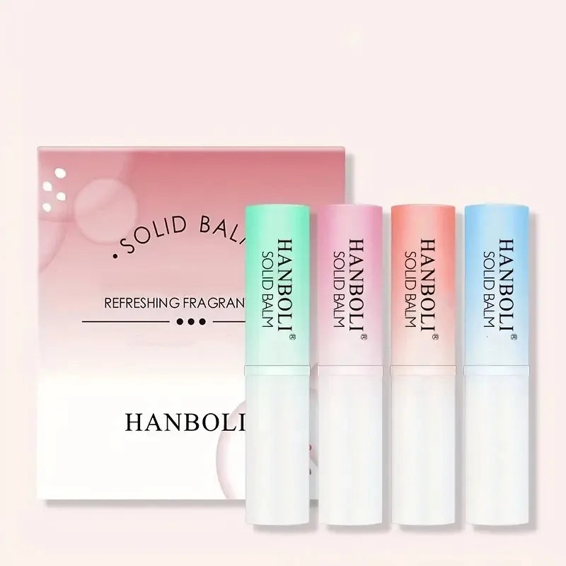 4pcs Solid Perfume Sticks - Long-Lasting, Natural & Fresh Scent Long Lasting Fragrance Portable Pocket Solid Balm For Dating