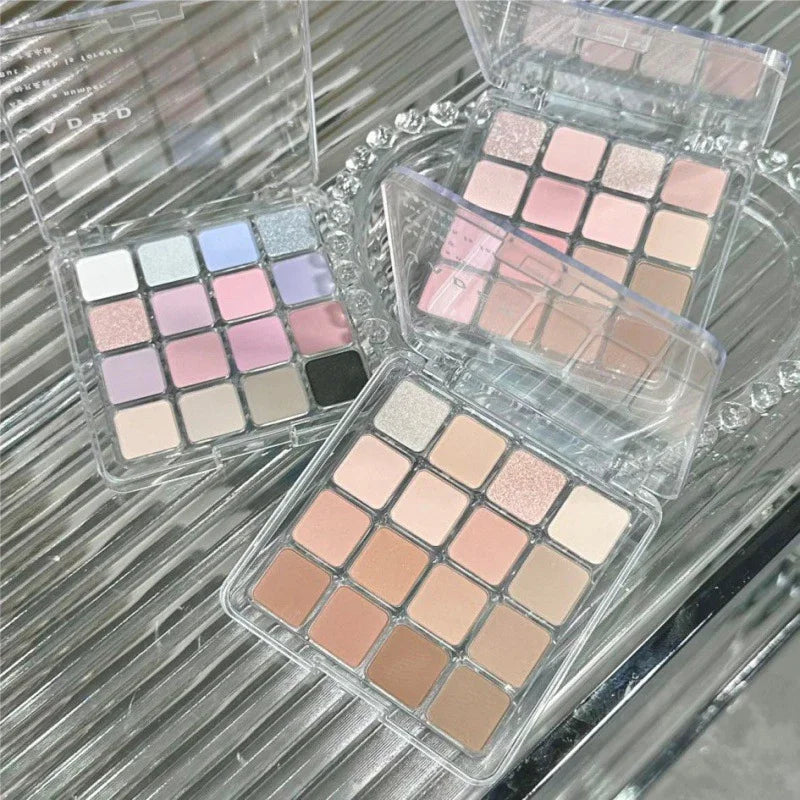 High Quality Matte Eyeshadow Palette Pearlescent Sequins Blush Eyeshadow Highlighter  For Women