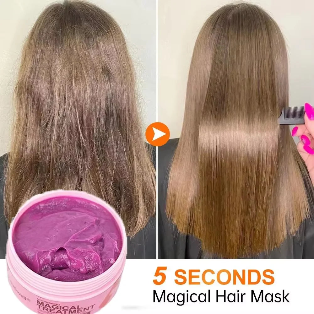 5 Seconds Magical Keratin Hair Mask Repair Damage Frizzy Soft Smooth Shiny Hair Deep Moisturizing Treatment Hair Root Scalp Care