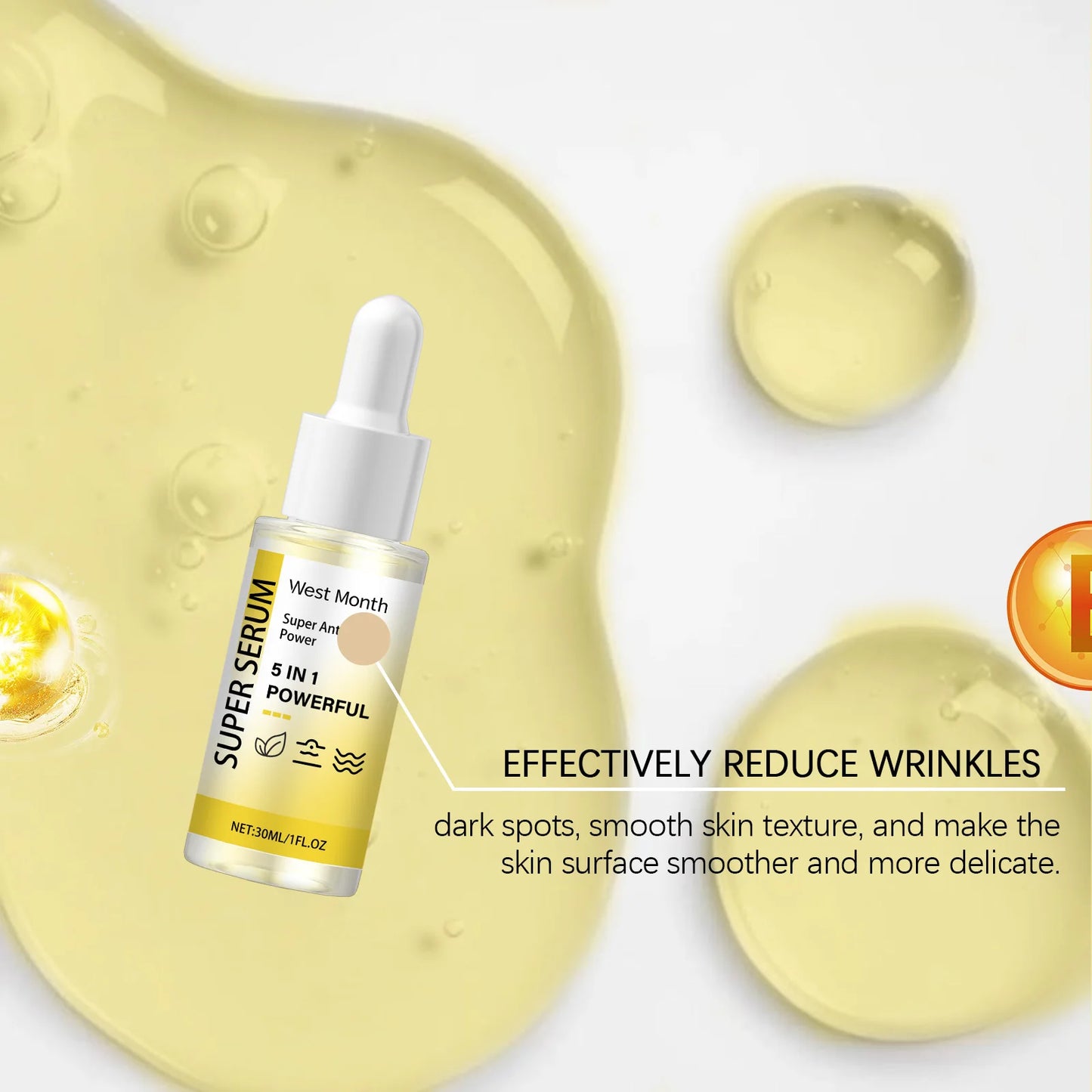 5 In 1 Serum Anti Aging Improve Firmness Remove Wrinkles Hydrating Dryness Brightening Smoothing Fade Dark Spots Facial Essence