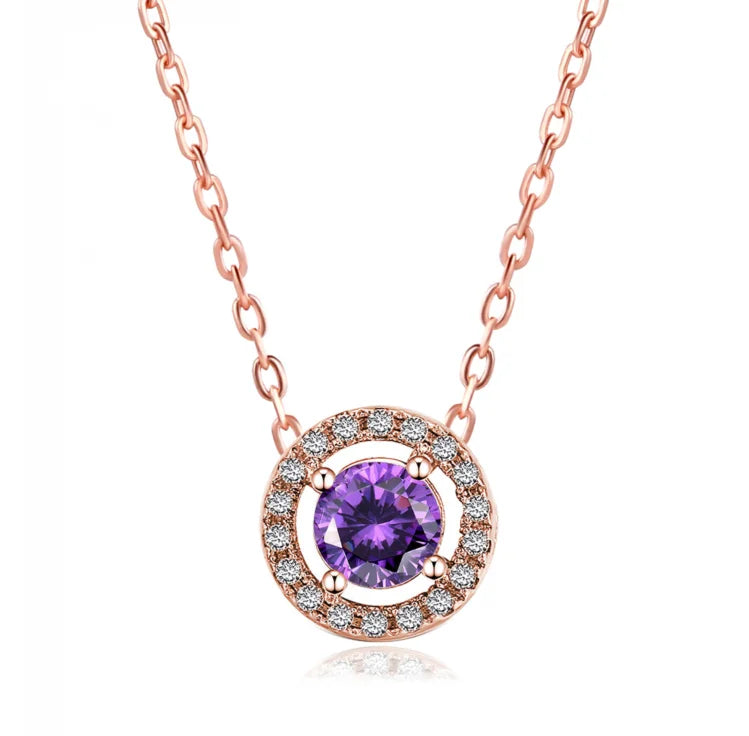 Wedding Round Pendant Necklaces For Women Engagement Female Jewelry Women's Choker Chain On The Neck Shiny Jewellry N095-M