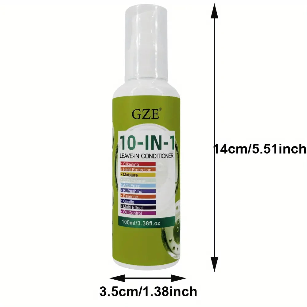 GZE10-IN-1 Leave-In Conditioner Silkening Heat Protection Moisturizing Stay Fragrant Anti-Frizz Refreshing Essence Gentle