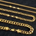 Sunny Jewelry Women Men's Necklace Gold Plated Fashion Basic Punk Cuban Link Chain Long Necklace Neck Jewellery Accessories Gift