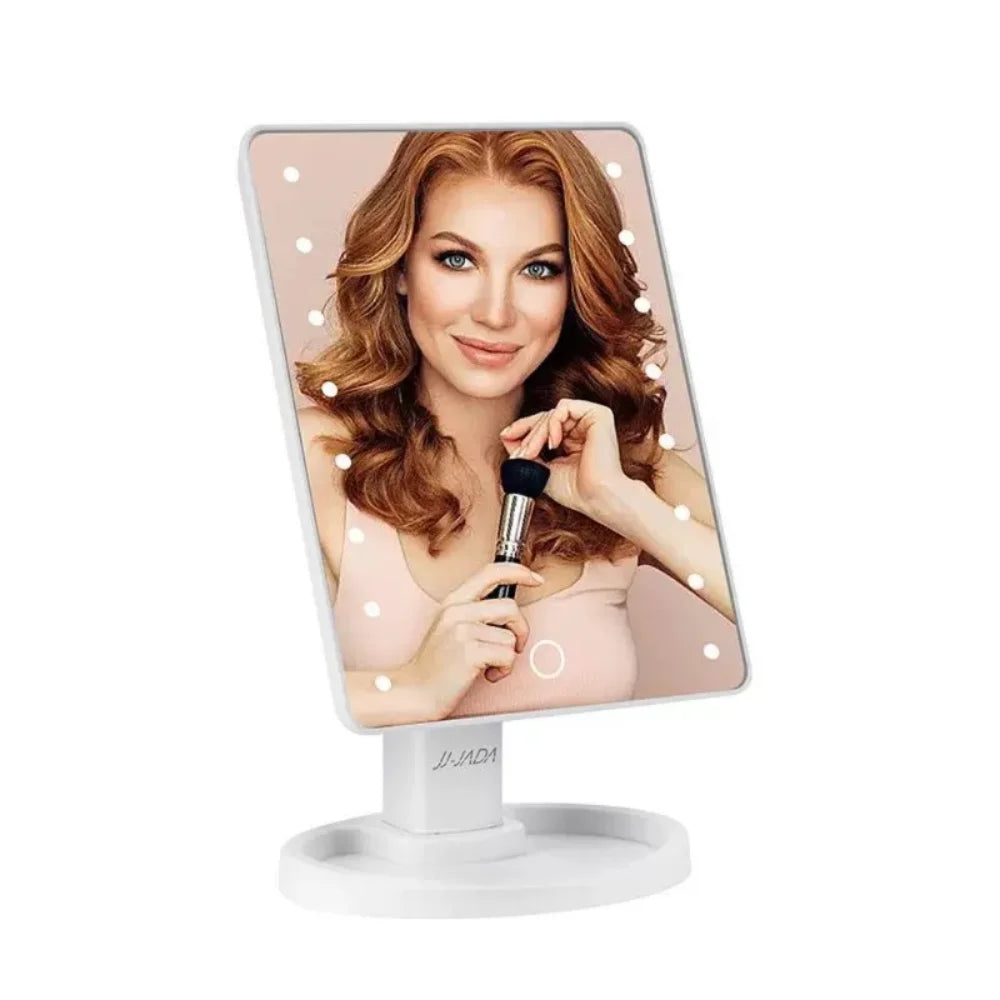 16LED Touch Screen Makeup Mirror, Rotatable Vanity Mirror, 3-Speed Brightness, Portable Cosmetic Mirror for Dorm Bedroom