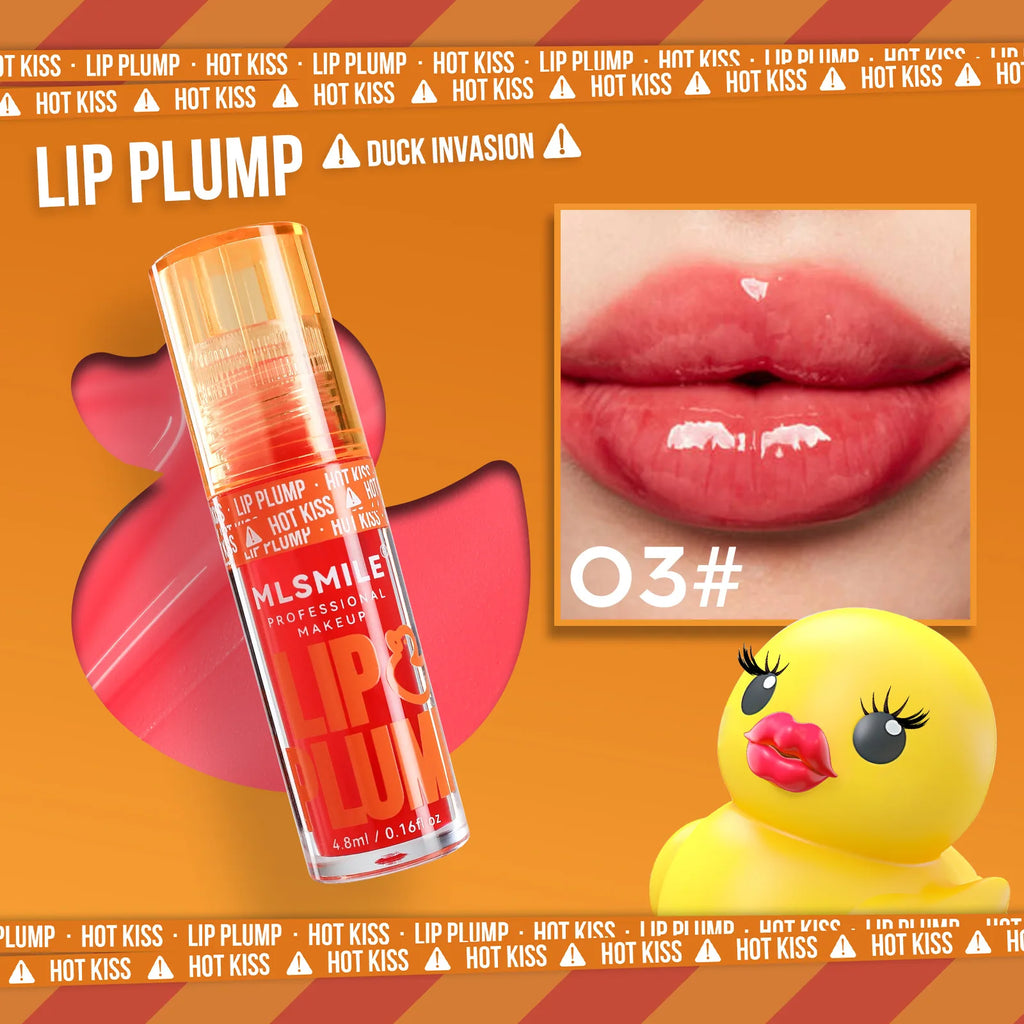 Mirror Like Lip Gloss Plumping Oil Transparent Hydrating Glaze Cute Duck Design Pouty Lips Liquid Stick Shiny Finish
