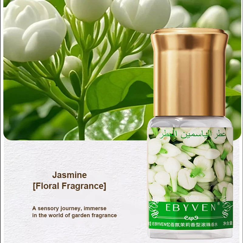 3ml Arabian Floral Perfume Natural Jasmine Rose Osmanthus Scent Eau De Toilette Unisex Fresh Longlasting Portable Roller Perfume