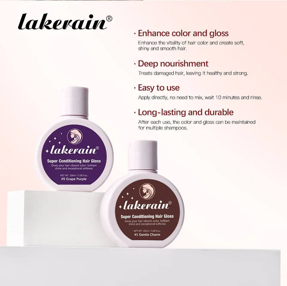 Hair Glaze Super Gloss Color Conditioning Gloss Rinse Out Semi-Permanent Hair Gloss that Enhances Color Nourish and repair Easy