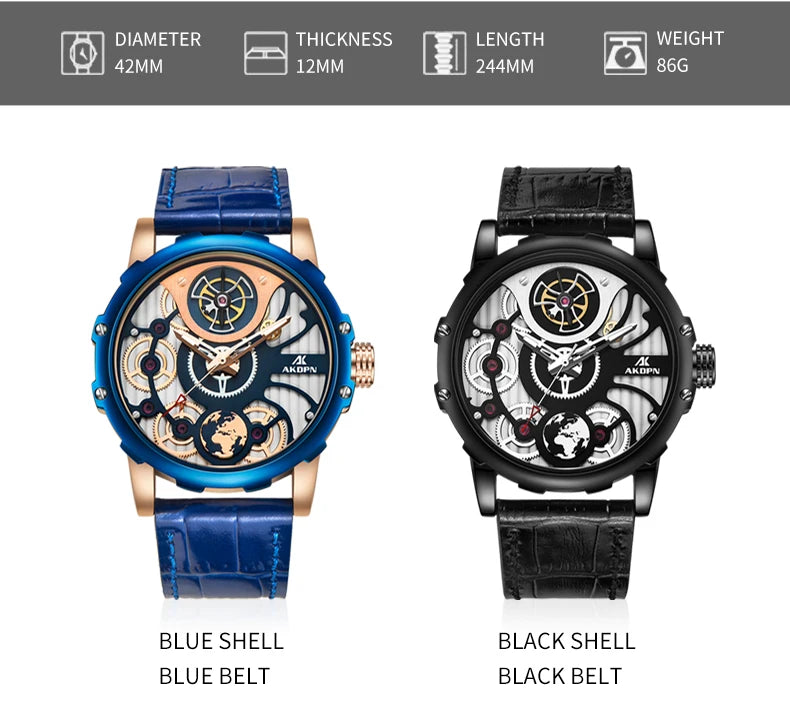 A high-end men's watch with cool retro and trendy style quartz watch