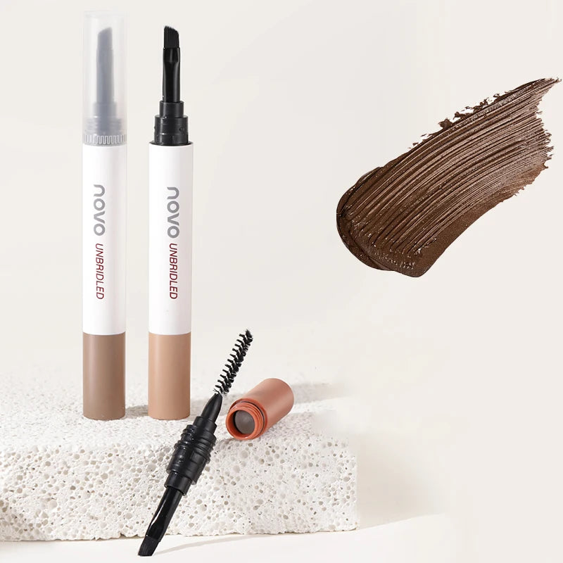 Double-Ended Eyebrow Cream, Waterproof And Sweat Proof, Smudge Proof, Long Lasting Makeup Without Separation