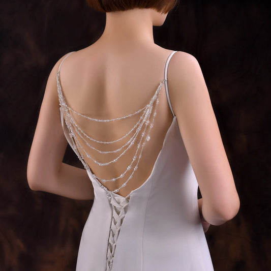 Jewelry Bride Wedding Accessories Crystal Tassel Pendant Necklace Women's Bolero Shawl Dress Shoulder Decoration SG04