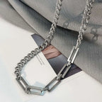 Stainless Steel Chains Rivet Choker Necklace for Men Hiphop Punk Neck Jewelry Short Collar Chain With Pendant Gothic Accessories