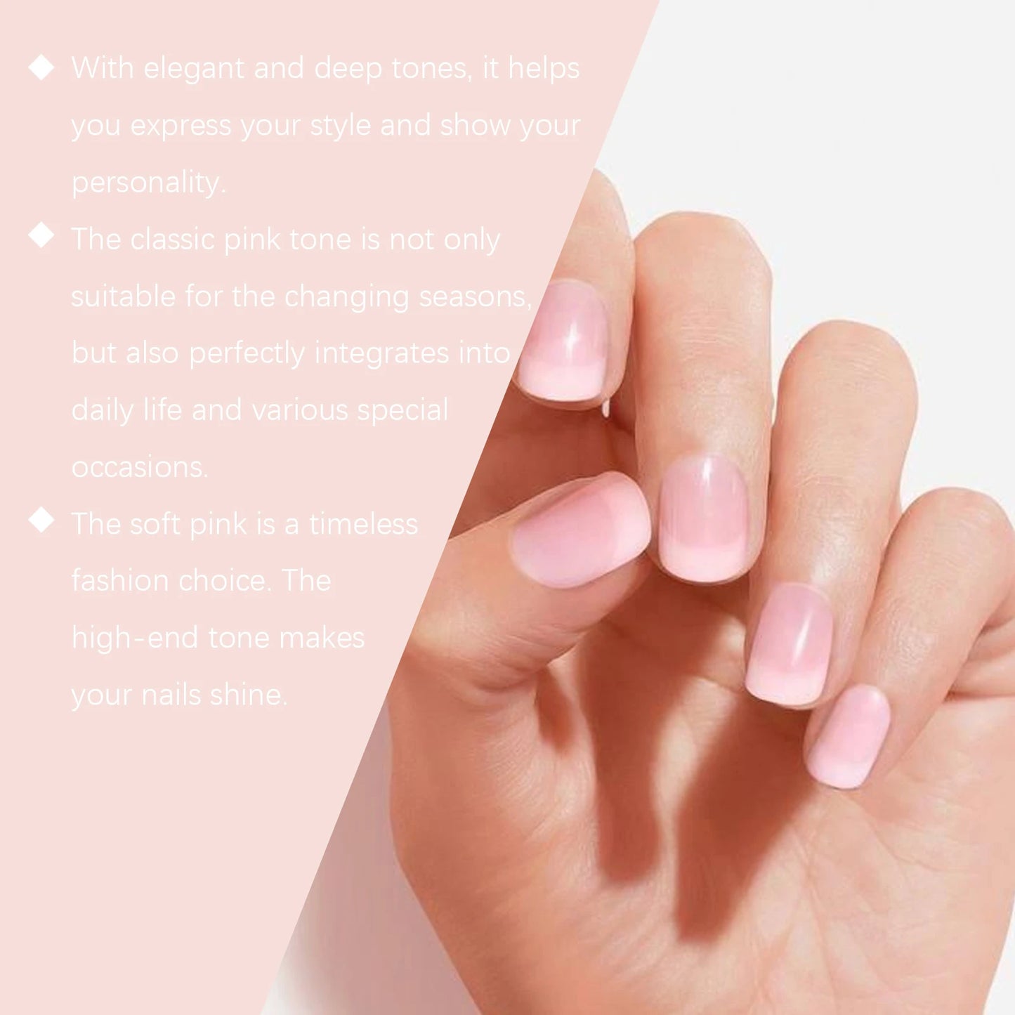 Jelly Nail Polish - Transparent Pink Water-Based Nail Polish, Autumn & Winter Shade, Skin-Whitening, Fine Glitter, Girly Pink