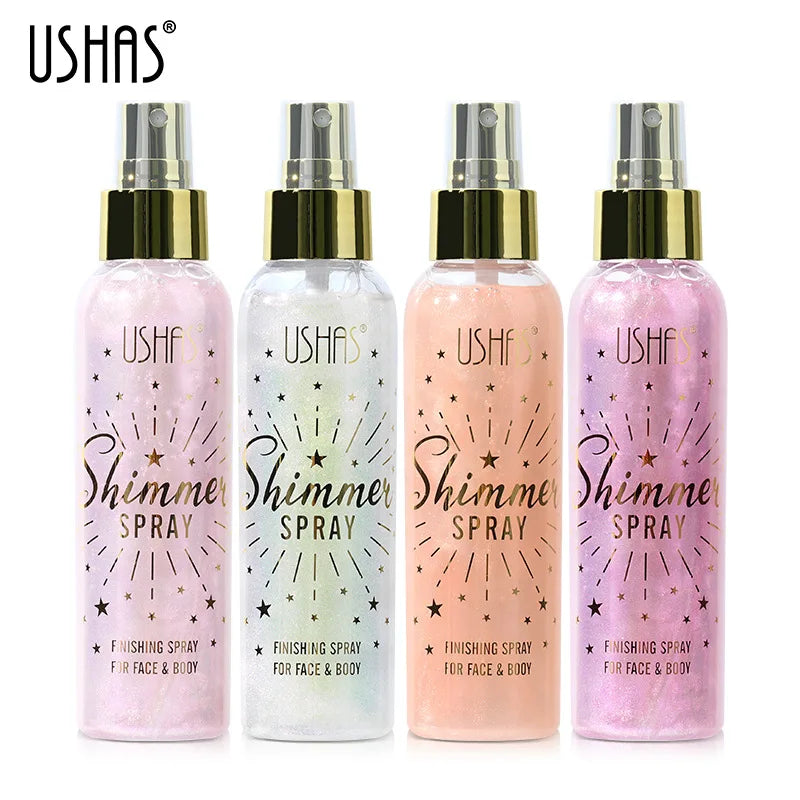 Liquid Highlight Spray Body Face Waterproof Shimmer High Gloss Illuminator Glitter Bronzer Longlasting Brightens Makeup