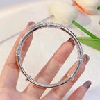 Luxury Shiny Full-blown Flowers Bracelet For Women Original Texture Adjustable Solid Bracelets Light Luxury Party Jewelry