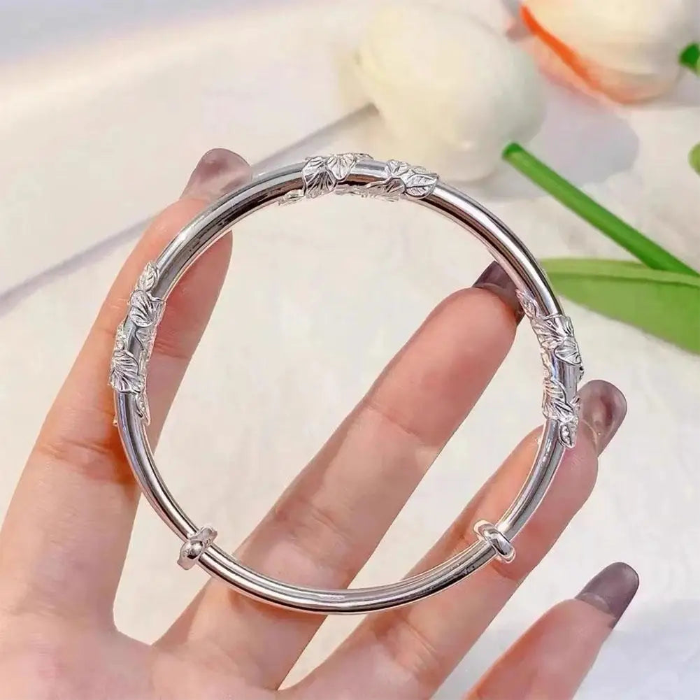 Luxury Shiny Full-blown Flowers Bracelet For Women Original Texture Adjustable Solid Bracelets Light Luxury Party Jewelry