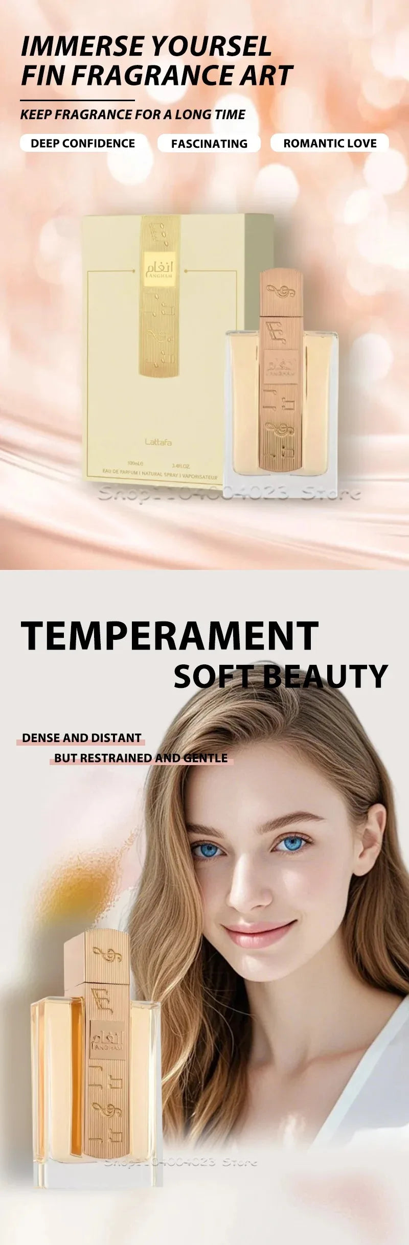Lattafa Angham Eau de Parfum 100ml Fresh And Lasting Floral Scent-Original Arabic Perfume Long-Lasting Fragrance for Unisex