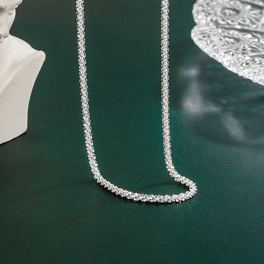 925 Sterling Silver Shiny Neck Chain Necklaces For Women Luxury Designer Jewelry Accessories Wholesale  Items