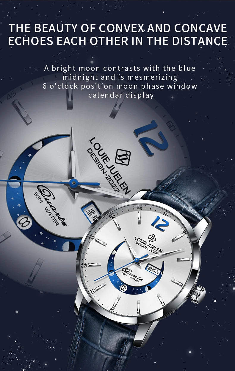 Men's Watches Top Brand Luxury Men Wrist Watch Leather Quartz Watch Sports Waterproof Male Clock Relogio Masculino+Box 2023 New