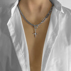 Stainless Steel Chains Rivet Choker Necklace for Men Hiphop Punk Neck Jewelry Short Collar Chain With Pendant Gothic Accessories