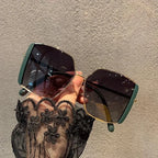 Luxury Oversized Polarized Sunglasses Women Face Slimming Designer Frame UV Protection High Quality Premium Fashion Eyewear