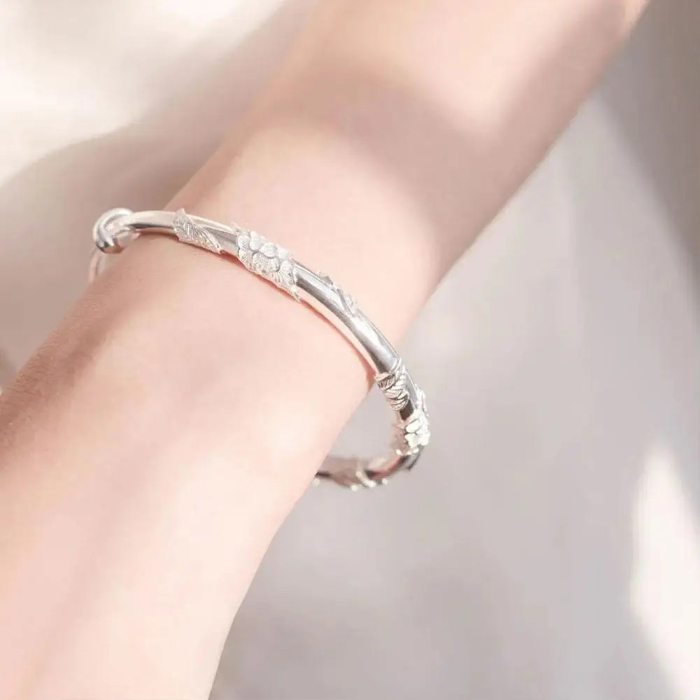 Luxury Shiny Full-blown Flowers Bracelet For Women Original Texture Adjustable Solid Bracelets Light Luxury Party Jewelry