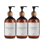 500ml Shampoo and Conditioner Bottles Dispenser 3 Pack Soap Shampoo Dispenser Bottles with Pump Conditioner Shower Container