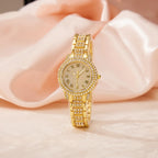 Luxury Women Gold Watch Fashion Ladies Quartz Diamond Wristwatch Elegant Female Bracelet Watches Set Reloj Mujer